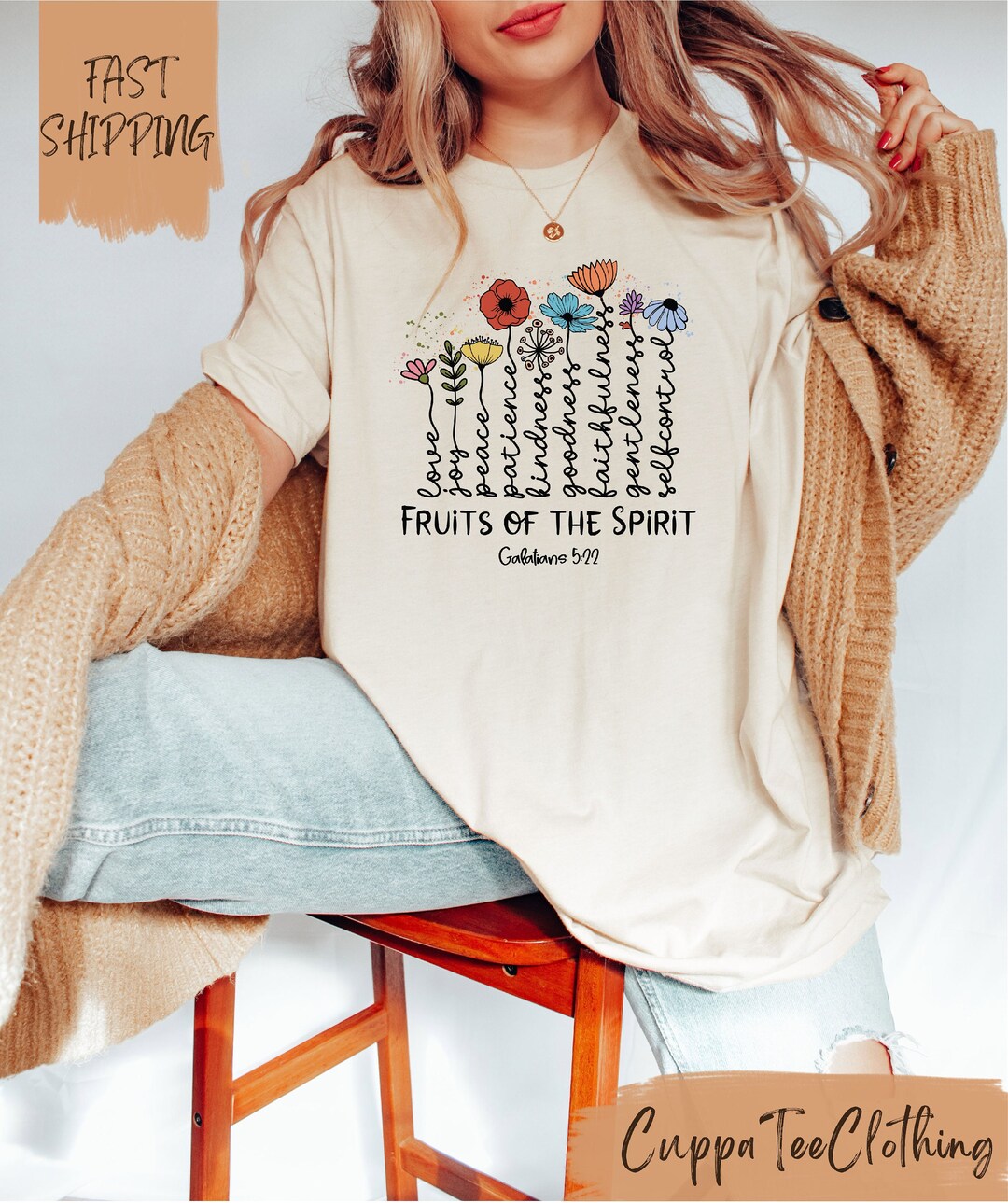 The Fruit of the Spirit Shirt / Christian Shirt / Floral Bible Verse ...