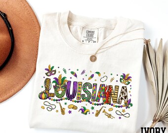 Comfort Colors® Louisiana Festival Shirt, Mardi Gras 2026 Shirt, Mardi Gras Carnival Shirt, Fat Tuesday Shirt, Mardi Gras Louisiana Shirt