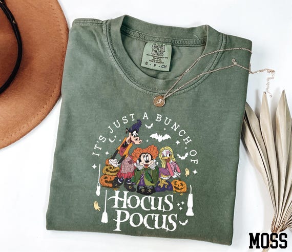 Comfort Colors® It's Just a Bunch of Hocus Pocus Shirt, Minnie Mouse Halloween Shirt, Spooky Season Shirt, Disney Halloween Shirt