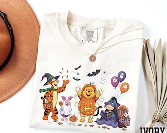 Comfort Colors® Winnie The Pooh Halloween Shirt, Pooh and Co Halloween Tee, Pooh Pumpkin Shirt, Pooh and Friends Spooky Season Shirt