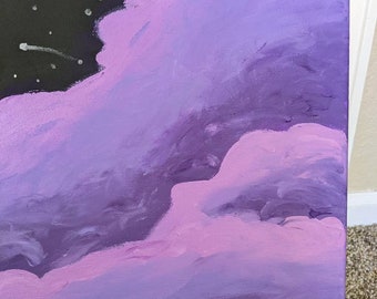 Original Purple Cloud Acrylic Painting 