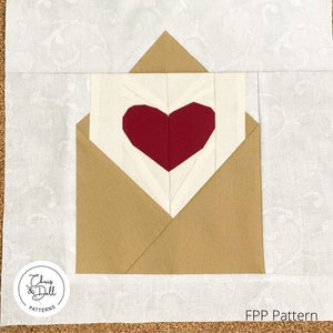 Love Note fpp pattern | FPP pattern | Paper Piecing | FPP | fpp Love note pattern | fpp Patterns | Heart Pattern | Love letter