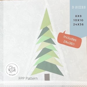 Modello FPP di pino alto / modello FPP / Paper Piecing / FPP / modello natalizio fpp / modelli fpp / modello albero di Natale/albero di pino