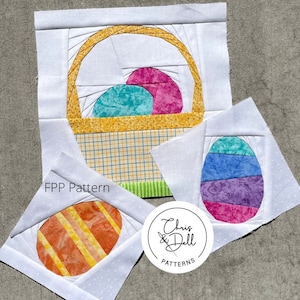 Easter Basket Bundle/ Easter egg fpp pattern | FPP pattern|Paper Piecing | FPP| Easter Basket pattern | fpp Patterns | Easter QuiltPattenr |