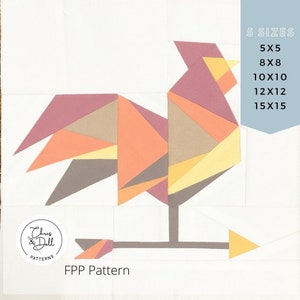 Rooster FPP pattern | FPP pattern | Paper Piecing | FPP | fpp Farm Life pattern | fpp Patterns | Chicken Pattern | fpp farm quilt