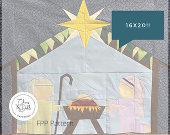 Nativity FPP pattern | FPP pattern | Paper Piecing | FPP | fpp Christmas pattern | fpp Patterns | Nativity Christmas Pattern| Nativity Quilt
