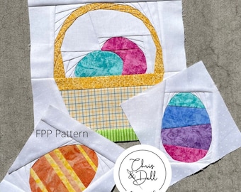 Easter Basket Bundle/ Easter egg fpp pattern | FPP pattern|Paper Piecing | FPP| Easter Basket pattern | fpp Patterns | Easter QuiltPattenr |