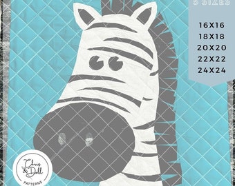 Patrón de colcha de cebra FPP / 5 tamaños, decoración infantil (patrón PDF)