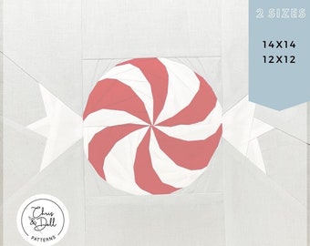 Peppermint Candy FPP Pattern: Holiday Paper Piecing (PDF)