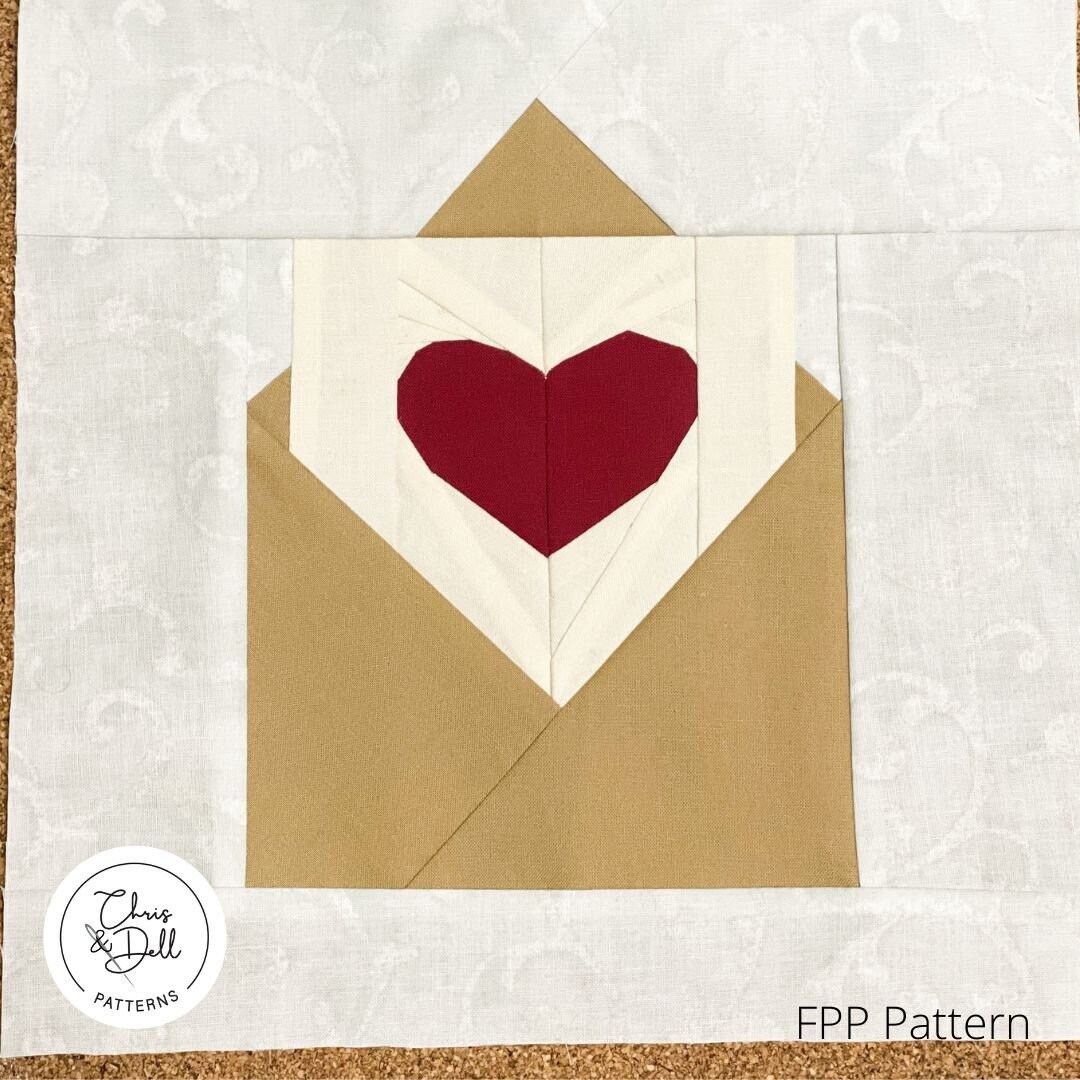 Love Note Pattern Printable Love Note Heart FPP Pattern: Scrappy Quilt Block (PDF Pattern) - Etsy