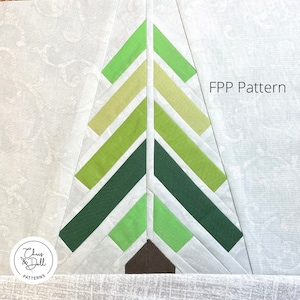 Stacked Evergreen FPP pattern | FPP pattern | Paper Piecing | FPP | fpp Christmas pattern | fpp Patterns | Christmas Tree Pattern|Pine Tree