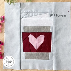Latte FPP pattern | FPP pattern | Paper Piecing | FPP | fpp Valentines Day pattern | fpp Patterns | Valentines Pattern | Latte