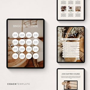 Challenge Worksheet Canva Template | Commercial Use Workbook Lead Magnet for Life Wellness Coach Spiritual business course content creator - CoachTemplate.com 30CTCW

Canva templates to help you create a challenge for your coaching business.