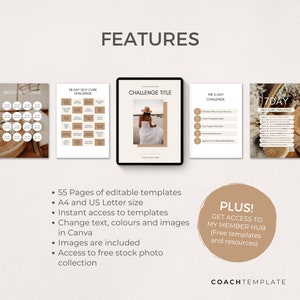 Challenge Worksheet Canva Template | Commercial Use Workbook Lead Magnet for Life Wellness Coach Spiritual business course content creator - CoachTemplate.com 30CTCW

Canva templates to help you create a challenge for your coaching business.