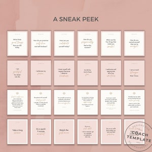 Pink Self Love Self Care Card Deck Canva Template | Commercial Use Coaching Templates | Journal Prompts Affirmations Quotes Activities

CoachTemplate CT041