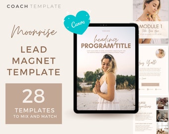 Beige Ebook Template Canva for Lead Magnet PDF Freebie | Spiritual Canva Template Online Coach Business | course creator workbook worksheet