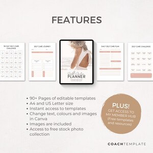 Editable Self Care Challenge Planner Journal Canva Template | Workbook ...
