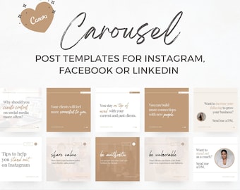 Editable Carousel Instagram Facebook LinkedIn Post Canva Template | Social Media for Life Coaches Corporate Businesses Blogger Influencer