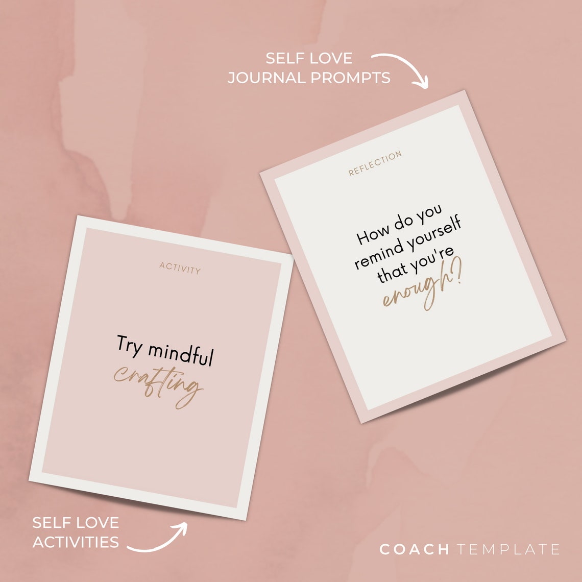 Pink Self Love Self Care Card Deck Canva Template Commercial - Etsy ...