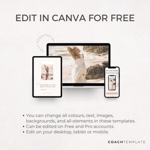 Editable Self Care Challenge Planner Journal Canva Template | Workbook ...