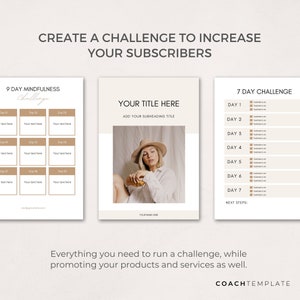 Challenge Worksheet Canva Template | Commercial Use Workbook Lead Magnet for Life Wellness Coach Spiritual business course content creator - CoachTemplate.com 30CTCW

Canva templates to help you create a challenge for your coaching business.