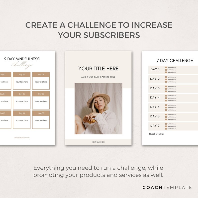 Challenge Worksheet Canva Template | Commercial Use Workbook Lead Magnet for Life Wellness Coach Spiritual business course content creator - CoachTemplate.com 30CTCW

Canva templates to help you create a challenge for your coaching business.