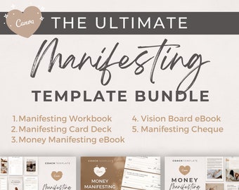 Ultimate Manifestation Canva Template Bundle | Coaching Template | For Life, Wellness, Mindset Coaching and Online Business | Commercial Use