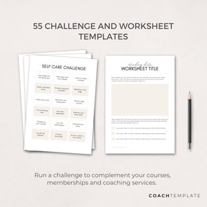Challenge Worksheet Canva Template | Commercial Use Workbook Lead Magnet for Life Wellness Coach Spiritual business course content creator - CoachTemplate.com 30CTCW

Canva templates to help you create a challenge for your coaching business.