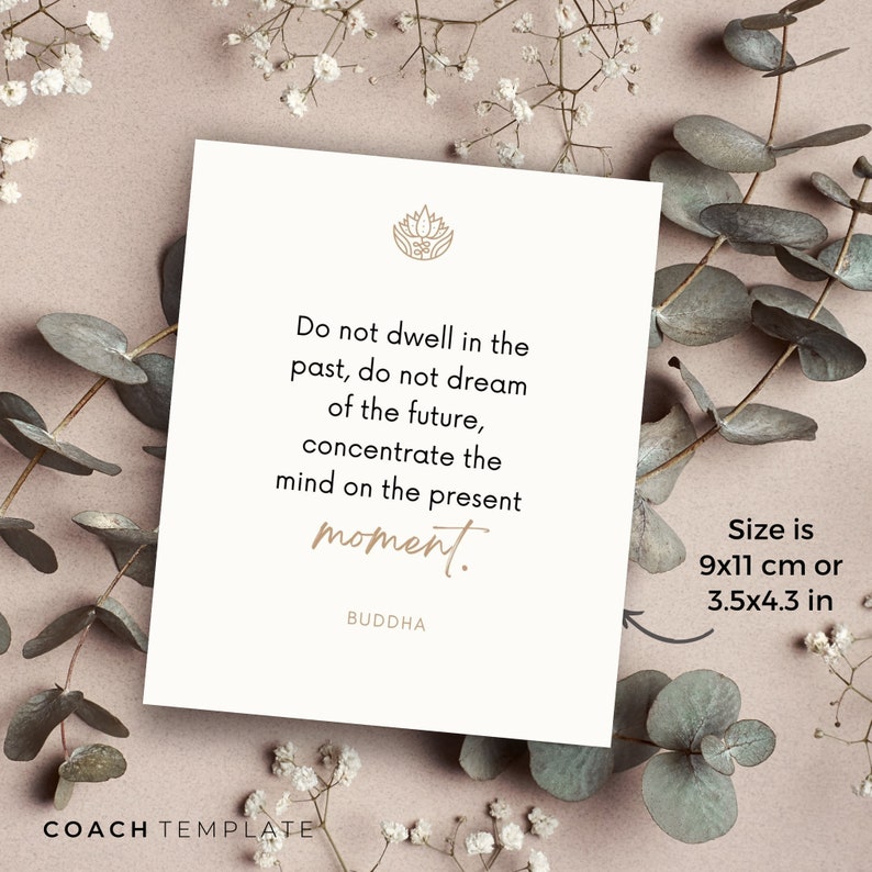 Mindfulness Card Deck Canva Template | Affirmation Quote Activity Journal Prompt | Spiritual Life Wellness Coach | Editable Commercial Use

A 50 card template to quickly and easily create your mindfulness card deck. CoachTemplate.com CT044