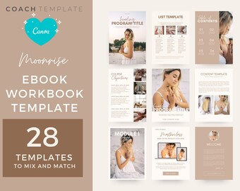 Beige Ebook Template Canva Workbook for Lead Magnet | Spiritual Canva template content creator life coach | worksheet Template PDF Freebie