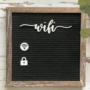 WiFi Letter Board Icons| Network and Password| Cursive Script| Letter Board Accessories| Business| Vacation Home