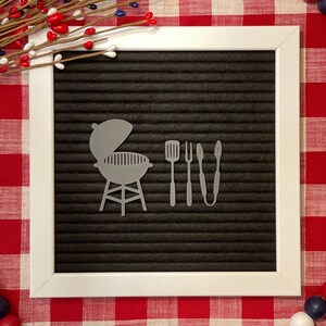 Grill Letter Board Icon| Spatula Tongs Fork Letter Board Icons| Barbecue BBQ| Summer Cookout| Summertime Accessories| Felt Board Accessories