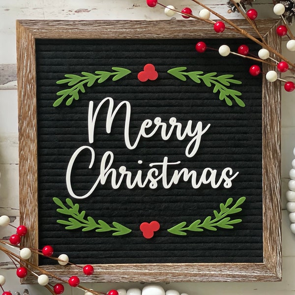 Mistletoe Letter Board Icons| Christmas Wreath| Mistletoe Wreath| Christmas Felt Board Accessories| Holiday Letter Board| Decorations