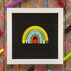 School Letter Board Rainbow| Letter Board Accessories| First Day of School| Last Day of School| School Supplies| Teacher Gifts| Classroom