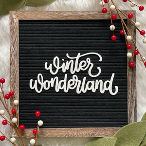 Winter Wonderland for Letter Board| Christmas Letter Board Accessories| Christmas Felt Board| Winter Wonderland Cursive Words| Script