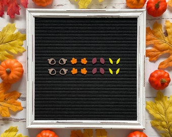 Mini Fall Leaves Letter Board Icons| Fall Letter Board Accessories| Fall Decor| Autumn Felt Board| Fall Autumn Decor| Felt Board Icons