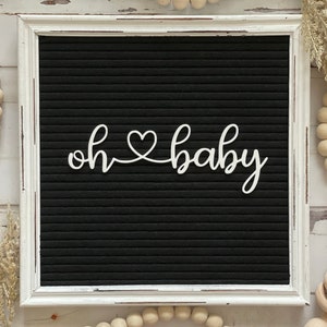 Oh Baby Letter Board Icon| Baby Announcement Letter Board| Baby Shower Letter Board| Oh Baby with Heart Script Letter Board Accessory