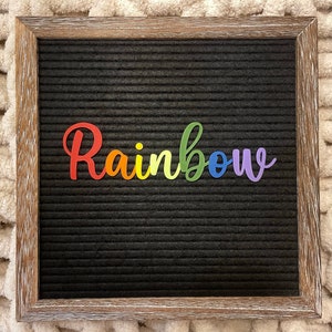 Cursive Rainbow Letter Board Word| Rainbow Letter Board Icon| Rainbow Baby Letter Board| Rainbow Baby Announcement