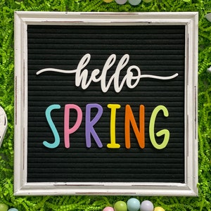 Hello Spring Letter Board Accessories| Springtime Letter Board| Felt Board Icons| Spring Season| Hello Cursive Script