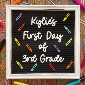 Custom First Day of School Letter Board| Last Day of School| Letter Board Accessories| School Pictures Letter Board| Grade School