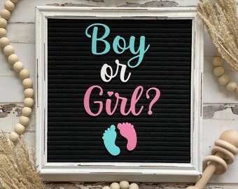Boy Or Girl Letter Board Accessories| Gender Reveal| Baby Shower| Felt Board Icons| Baby Letter Board| Newborn| Baby Announcement| Baby Feet
