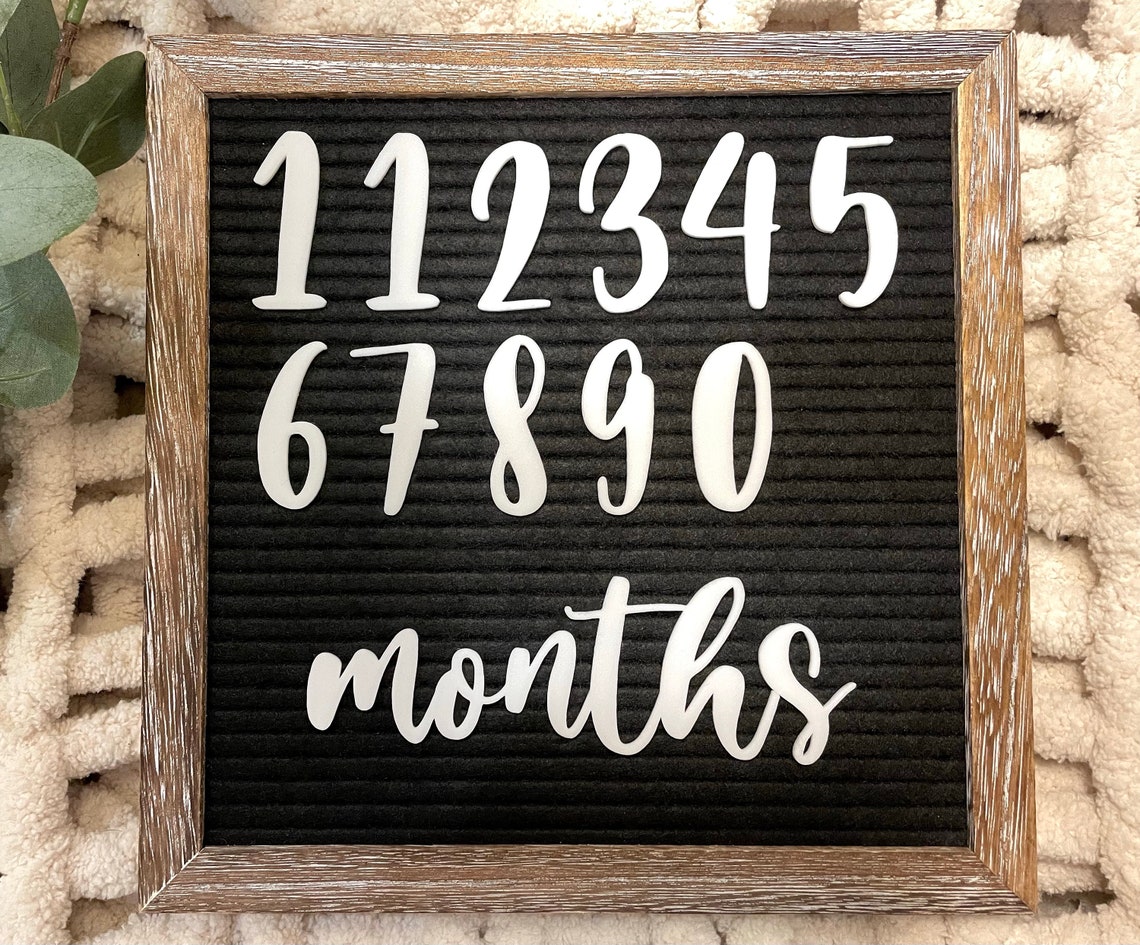 Baby Milestone Letter Board Icons Monthly Milestones Baby Etsy