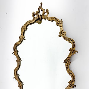 Antique Brass French Wall Mirror / Brass Mirror