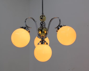 Art Deco Chandelier, 1930s, Restored