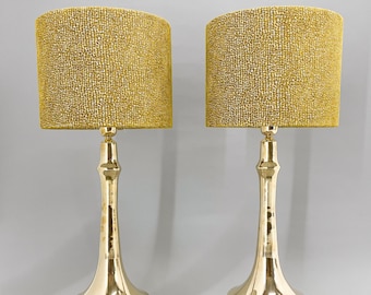 Vintage Messing Tischlampen, hohe Nachttischlampen, restauriert, 1950er Jahre (Paar)