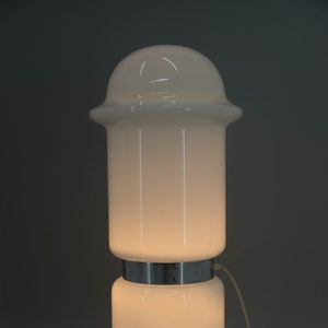 Big White Glass Floor Lamp by Karel Volf, Czechoslovakia, 1970s