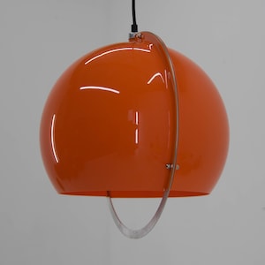 Space Age Plastic Pendant, Italy, 1960&#39;s / Italian Design / Vintage Lighting / Orange Colour