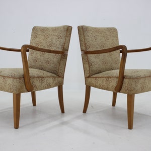 1940s Pair of Oak Armchair , Czechoslovakia