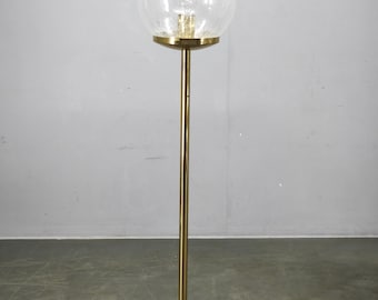 Space Age Floor Lamp Bubble Glass Brass Kamenicky Senov 1970s Czechoslovakia