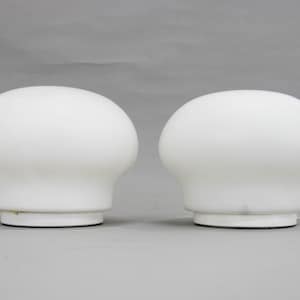 Set of Two Glass Table Lamps, 1970s